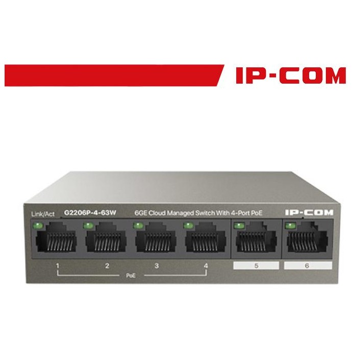 Switch IP-COM Cloud 6GE G2206P 4 porte PoE Gigabit Switch IP-COM Cloud 6GE G2206P 4 porte PoE Gigabit