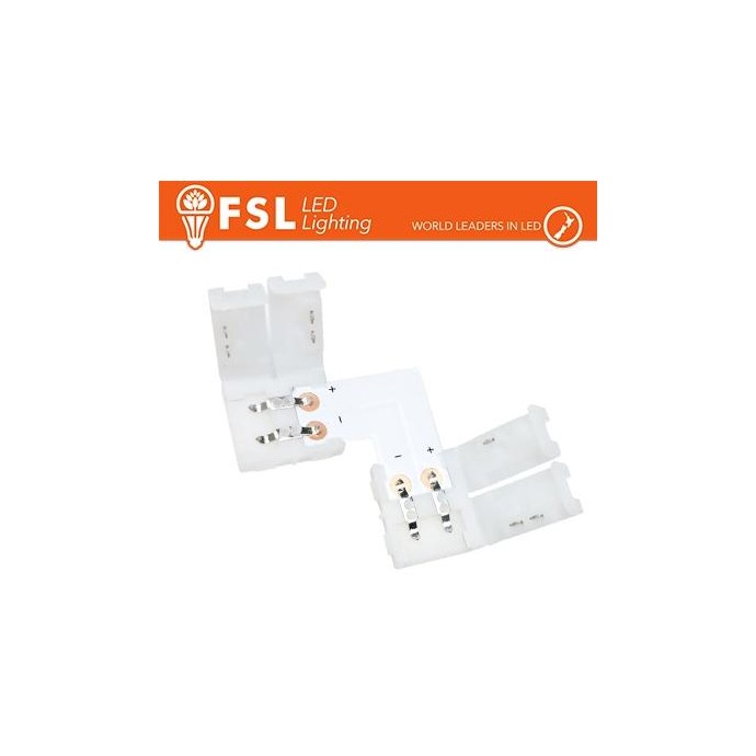 Connettore rapido L per strip LED monocolore 10mm Connettore rapido L per strip LED monocolore 10mm