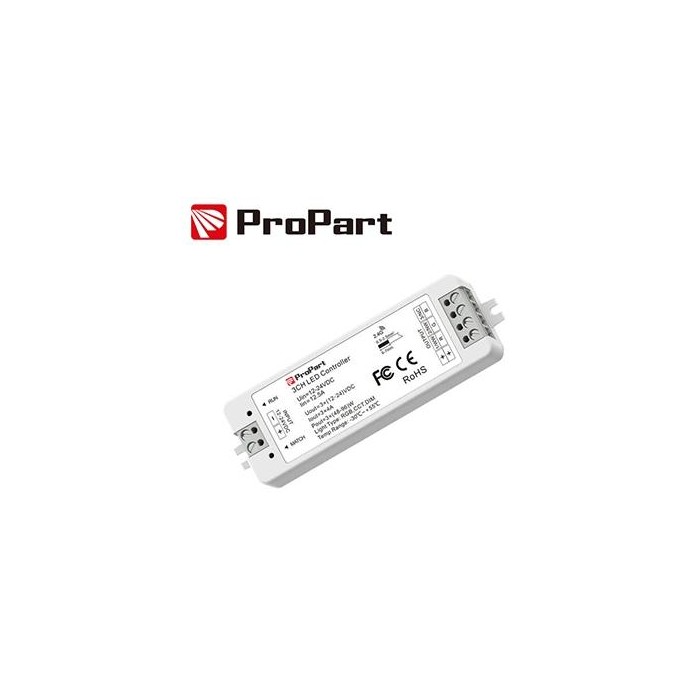 Ricevitore DIM + pulsante 12/24V DC, 3CH*4A, RF2.4G Ricevitore DIM + pulsante 12/24V DC, 3CH*4A, RF2.4G