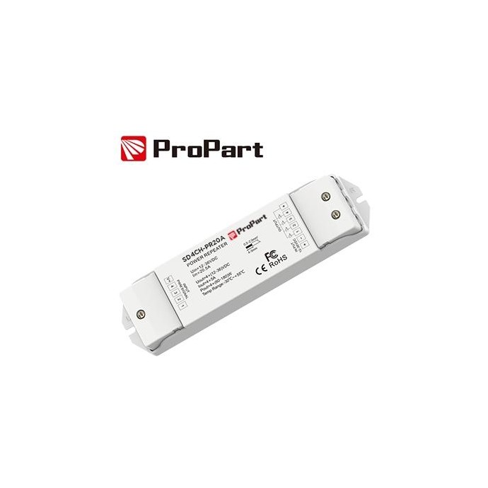 Amplificatore RGB/RGBW 20A (4 canali da 6A) 12-36V Amplificatore RGB/RGBW 20A (4 canali da 6A) 12-36V