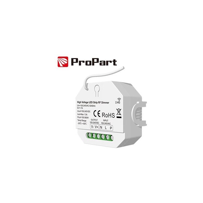 Dimmer RF 1CH*1.5A 100-240VAC per LED, alta tensione