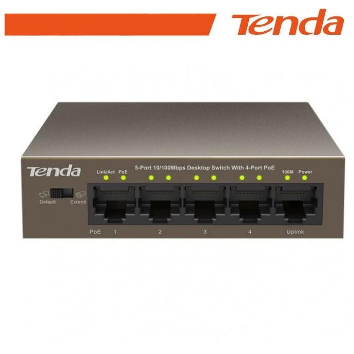 Tenda Switch Desktop 5 Porte 10/100 con 4 Porte PoE - TEF1105P-4-63W Tenda Switch Desktop 5 Porte 10/100 con 4 Porte PoE - TEF1105P-4-63W