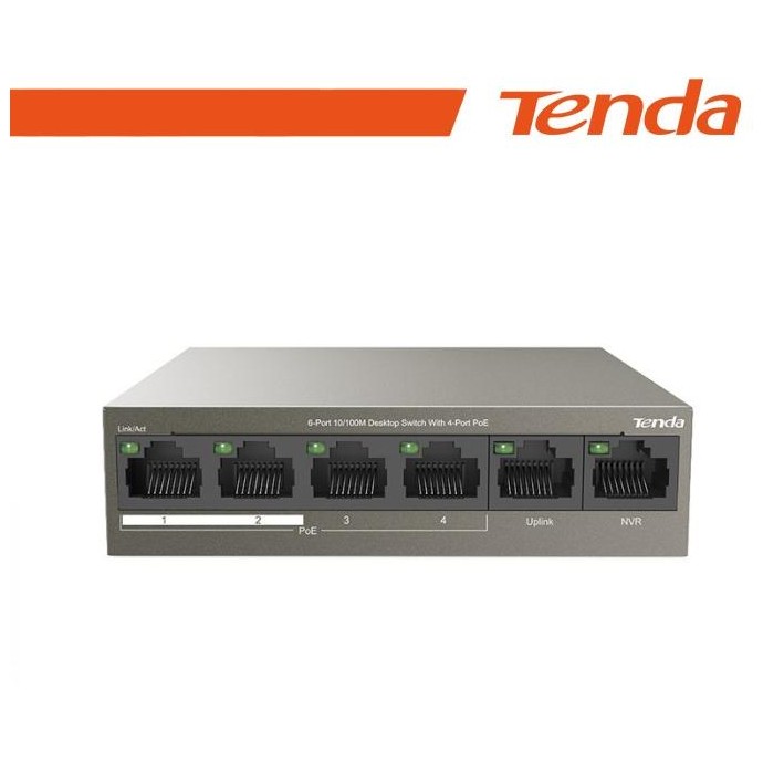 Tenda Switch 6 porte 10/100M desktop 4 porte PoE Tenda - TEF1106P-4-63W Tenda Switch 6 porte 10/100M desktop 4 porte PoE Tenda - TEF1106P-4-63W