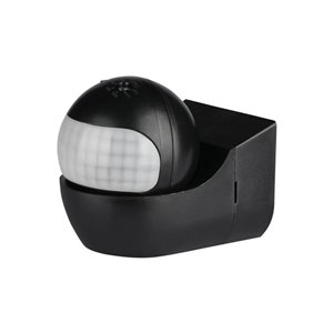 PIR Wall Sensor with Moving Head Black