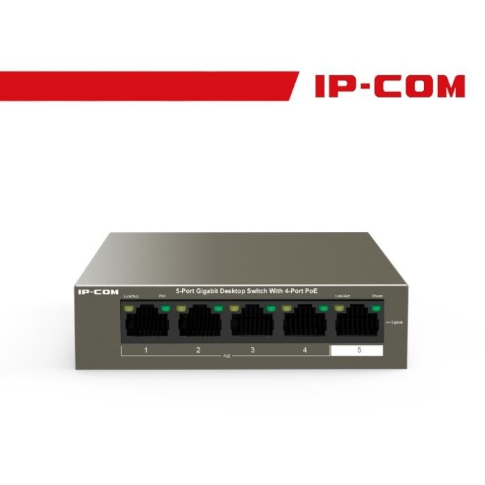 IP-COM Switch Desktop 5 Porte Gigabit con 4 Porte PoE 63W - G1105P-4-63W IP-COM Switch Desktop 5 Porte Gigabit con 4 Porte PoE 63W - G1105P-4-63W