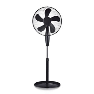 55W Stand Fan Round Base 5 Blades 3 Speed Black