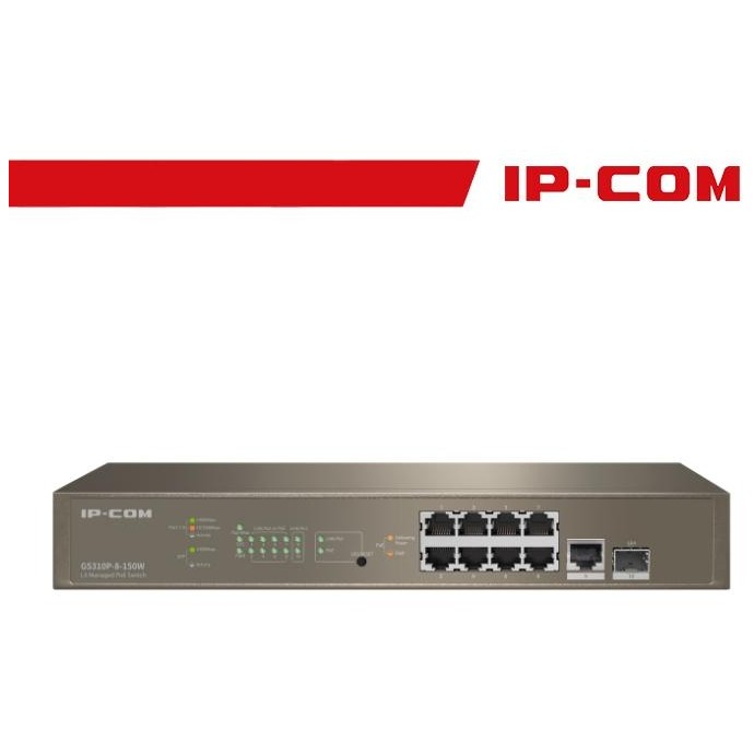 IP-COM Switch L3 Managed PoE 8 porte 10/100/1000 50W - G5310P-8-150W IP-COM Switch L3 Managed PoE 8 porte 10/100/1000 50W - G5310P-8-150W