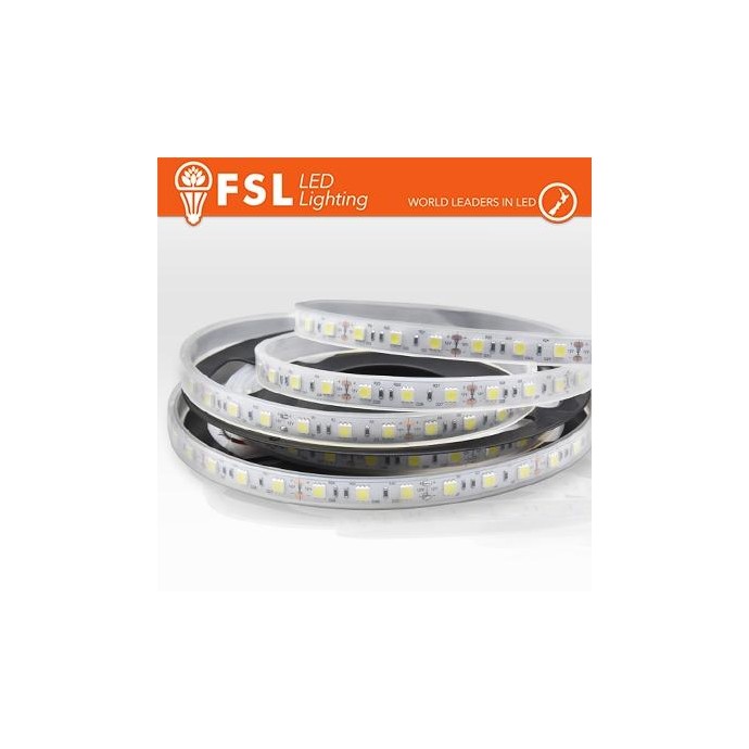 Striscia LED 5m IP65 5050 24V - 12W/m 60led/m 3000K Striscia LED 5m IP65 5050 24V - 12W/m 60led/m 3000K