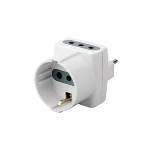 Adattatore Spina 10A 2 Prese 10A+10A Schuko Max:1500W