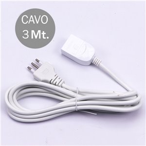 Prolunghe Lineari Plug 10A 2P+T Presa 10A Cavo H05Vv F 3X0.75mmx3M
