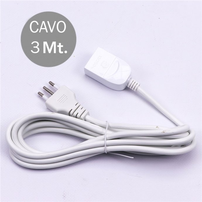 Prolunghe Lineari Plug 10A 2P+T Presa 10A Cavo H05Vv F 3X0.75mmx3M