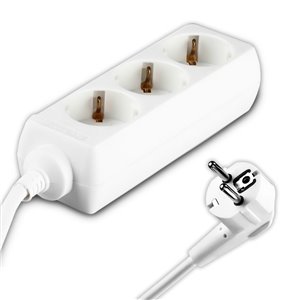 3 Ways Socket (3G 1.5mm2 X 3M) Polybag with Card White