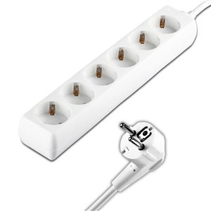 6 Ways Socket (3G 1.5mm2 X 3M) Polybag with Card White
