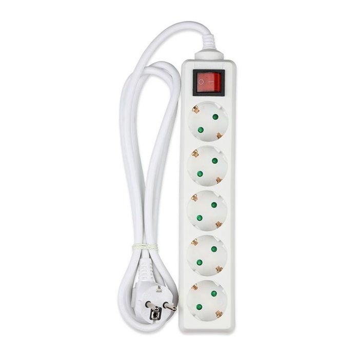 5 Ways Socket with Switch (3G 1.5mm2 X 1.5M) Polybag with Card White 5 Ways Socket with Switch (3G 1.5mm2 X 1.5M) Polybag with Card White