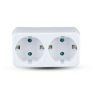 2 Ways Adapter With Earthing Contact 10/16A 250V (Label + Polybag With Headcard ) White