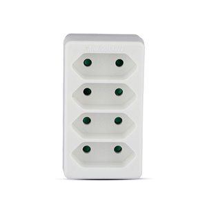 4 Outlet Adapter 2.5A White Label + Poly Bag
