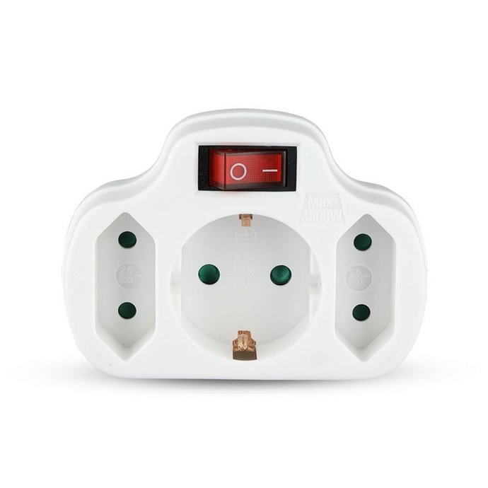 Adapter With Switch & Earthing Contact 2 Socket 2.5 1 Socket 16A Adapter With Switch & Earthing Contact 2 Socket 2.5 1 Socket 16A