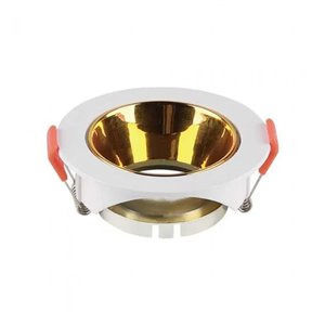 GU10 Fitting Round White Frame + Gold Reflector