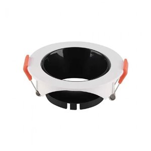 GU10 Fitting Round White Frame + Black Reflector