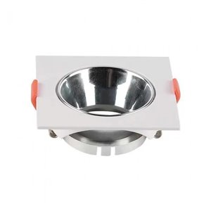 GU10 Fitting Square White Frame + Chrome Reflector