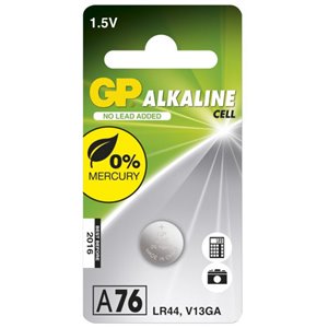 Batteria Super Alcalina a Bottone 1,5V A76 / LR44 / LR1154 / AG13 (Blister 1 Pezzo)