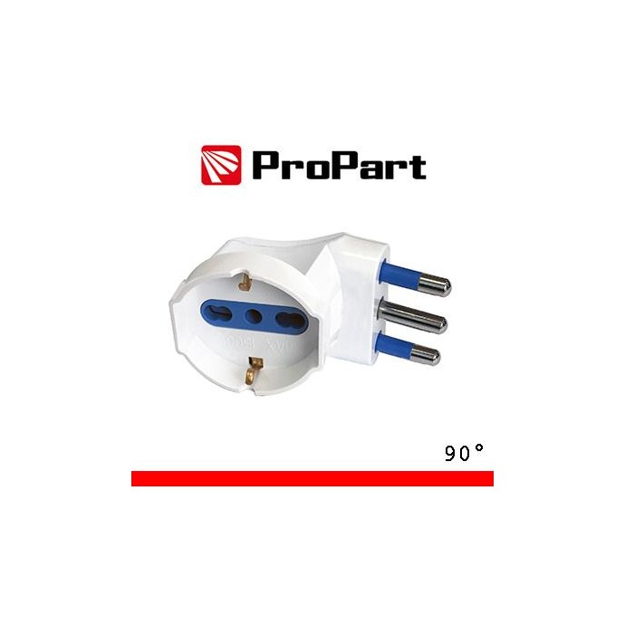 Adattatore schuko 90° spina16A salvaspazio Adattatore schuko 90° spina16A salvaspazio