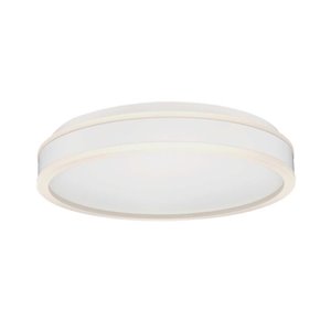 24W LED Designer Light Round White Finish 4000K Dimmable
