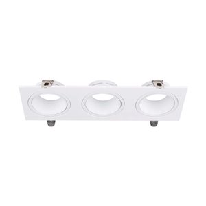 GU10 3 Head Spotlight Fitting Iron+PC White+White