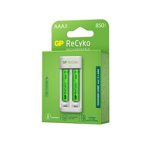 Caricabatterie USB Recyko E211 con 2 Batterie Ricaricabili 1,2V Mini Stilo AAA NiMH 850mAh incluse
