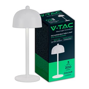 LED Table Lamp 1800mAH Battery 115*300 3IN1 White Body