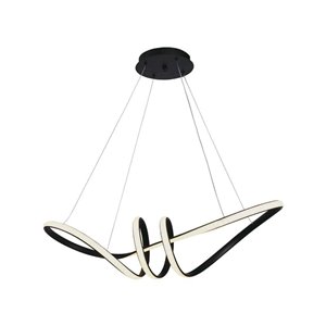24W LED Hanging Decorative Lamp 720*300 Black Body 3000K
