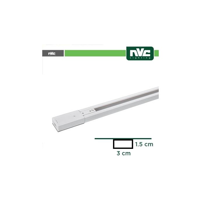 Binario Monofase - 1m Testata inclusa / Colore Bianco Binario Monofase - 1m Testata inclusa / Colore Bianco
