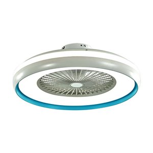 45W LED Box Fan With Ceiling Light RF Control 3in1 Motor Blue Ring