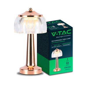 LED Table Lamp 1800mAH BatteryD:13.5*26.5 French Gold Body 3IN1