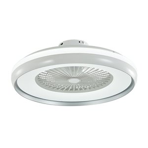45W LED Box Fan With Ceiling Light RF Control 3in1 Motor Grey Ring