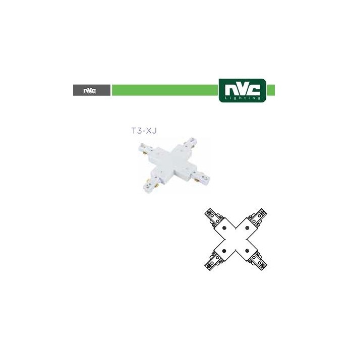 Connettore Forma X Binario Monofase - Colore Bianco Connettore Forma X Binario Monofase - Colore Bianco
