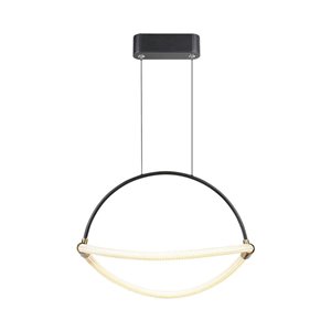 12W Modern LED Pendant Chandelier with an Elegant and Minimalist Design 400x160x1650mm Matt Black Color 4000K