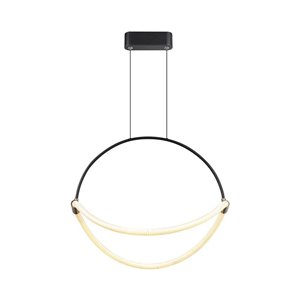 16W Modern LED Pendant Chandelier with an Elegant and Minimalist Design 500x160x1700mm Matt Black Color 3000K