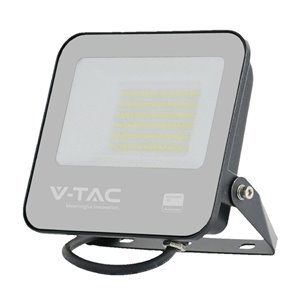 50W LED Floodlight SMD SAMSUNG CHIP 1m Wire Black Body Grey Frosted Glass 6500K