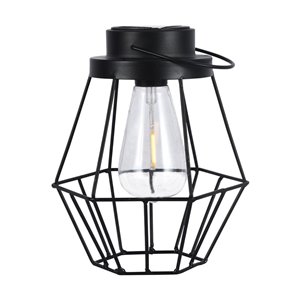 Lampada Solare LED da Terra 0.5W dal Design Vintage con Batteria Ricaricabile e Maniglia per Trasporto Colore Nero 3000K IP44