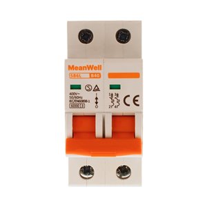 Interruttore Magnetetermico MeanWell Curva B 2P 2M 6kA B40A AC 400V IP20 IEC60898