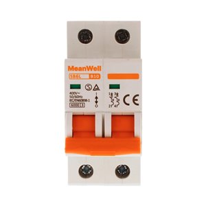 Interruttore Magnetetermico MeanWell Curva B 2P 2M 6kA B10A AC 400V IP20 IEC6FRGR0898
