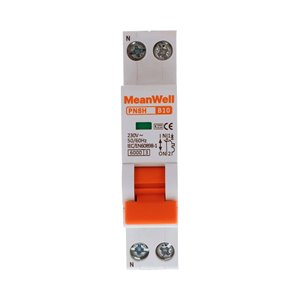 Interruttore Magnetetermico MeanWell Curva B 1 Polo+Neutro 1M 6kA B10A AC 230V IP20 IEC60898