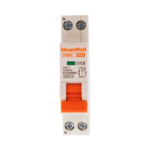 Interruttore Magnetetermico MeanWell Curva B 1 Polo+Neutro 1M 6kA B32A AC 230V IP20 IEC60898