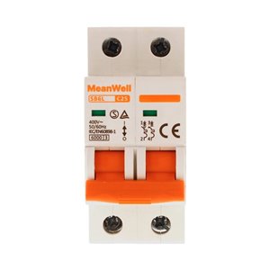 Interruttore Magnetetermico MeanWell Curva C 2P 2M 6kA C25A AC 400V IP20 IEC60898