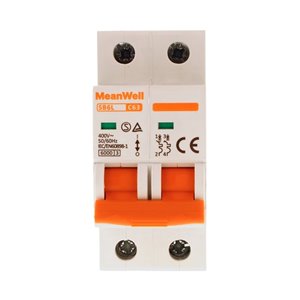Interruttore Magnetetermico MeanWell Curva C 2P 2M 6kA C63A AC 400V IP20 IEC60898