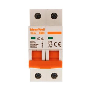 Interruttore Magnetetermico MeanWell Curva C 2P 2M 6kA C50A AC 400V IP20 IEC60898