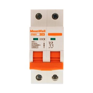 Interruttore Magnetetermico MeanWell Curva C 2P 2M 10kA C16A AC 400V IP20 IEC60898