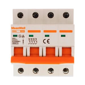Interruttore Magnetetermico MeanWell Curva C 4P 4M 6kA C63A AC 400V IP20 IEC60898