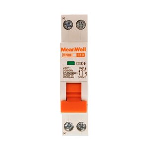 Interruttore Magnetetermico MeanWell Curva C 1 Polo+Neutro 1M 6kA C10A AC 230V IP20 IEC60898